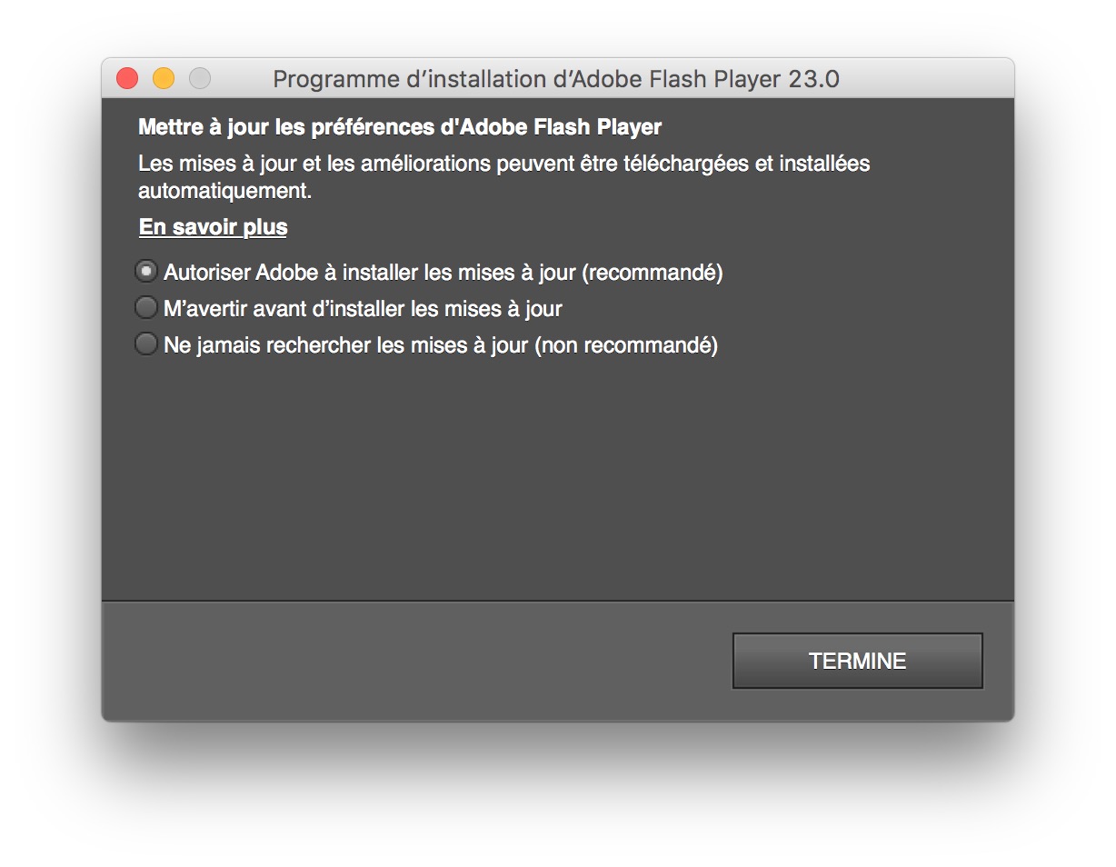 adobe flash update mac os x